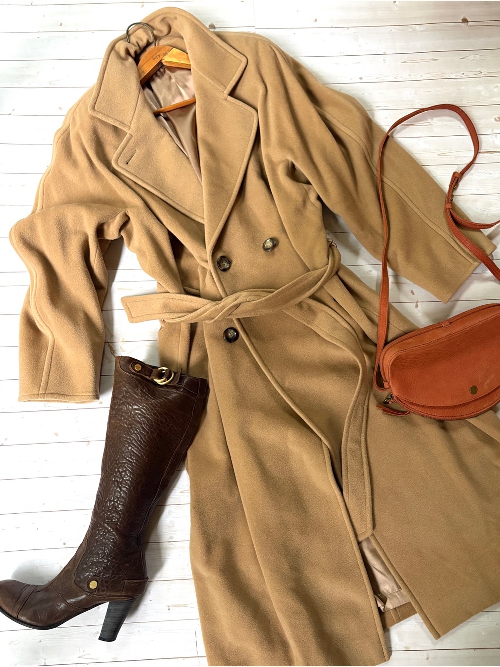 Mallia cashmere blend belted coat